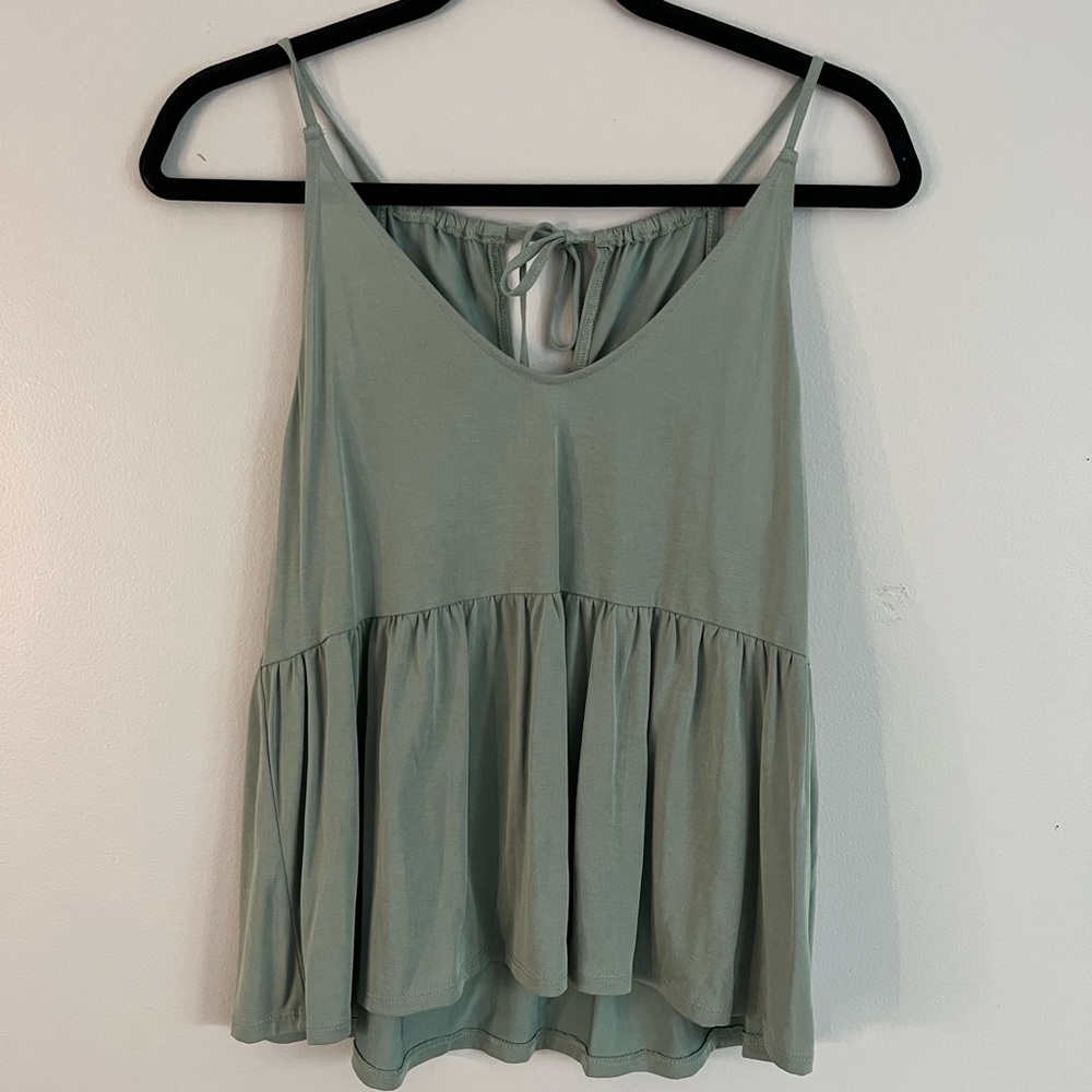green tank top